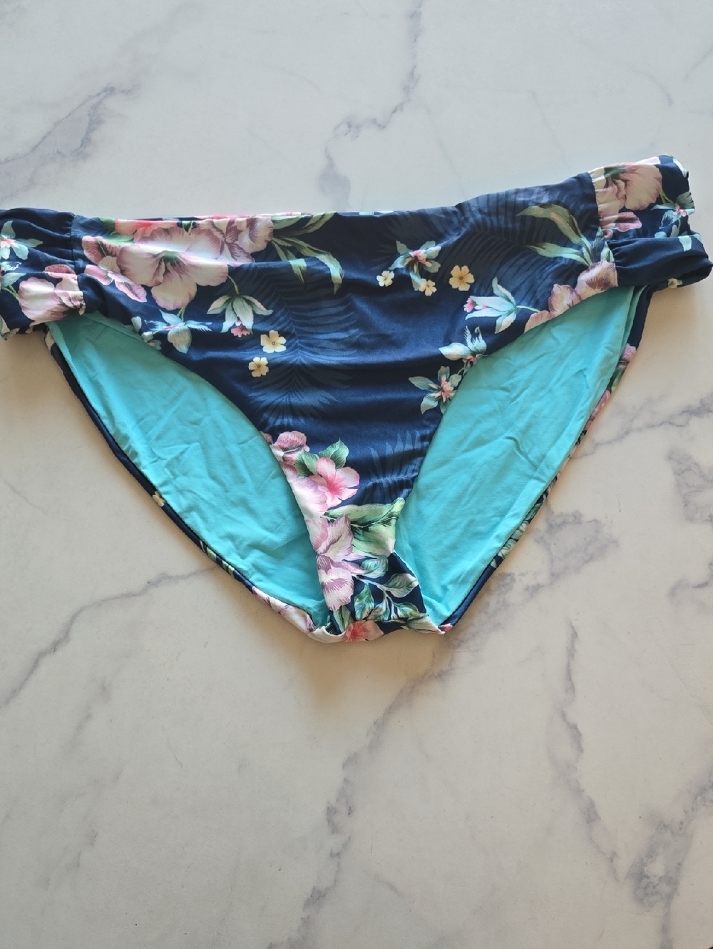 Becca Navy Multi Costa Rica Printed Hipster Swim Bottom Beach Size 3X 22-24 NWT - Picture 5 of 9